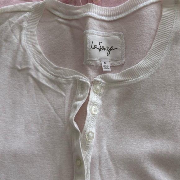 La SENZA (2) Vintage Light Pink Henley Cap Sleeve T-shirt - Picture 7 of 10